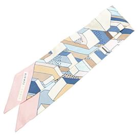 Hermès-Hermes Silk Twilly Scarf Multicolor-Pink