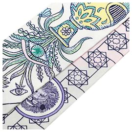 Hermès-Hermes Silk Twilly Scarf-Pink