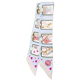 Hermès-Hermes Silk Story Scarf Light Blue Pink-Multiple colors