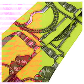 Hermès-Hermes Silk Twilly Belt Ribbon Scarf-Orange