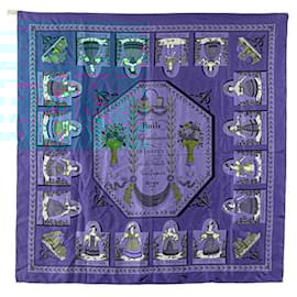 Hermès-Hermes Silk Scarf Blue Multicolor-Blue