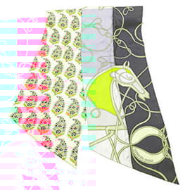 Hermès-Hermes Silk Maxi Twilly Scarf Light Green Brown-Green
