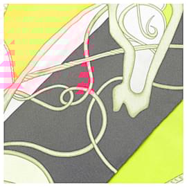 Hermès-Hermes Silk Maxi Twilly Scarf Light Green Brown-Green