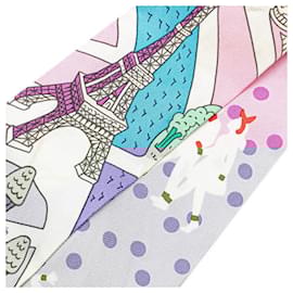 Hermès-Hermes Silk Twilly Scarf-Pink