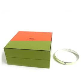 Hermès-Hermes H Logo Bangle Bracelet Gold Silver-Golden,Metallic