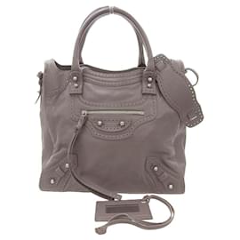 Balenciaga-Sac 2WAY Rivacity en cuir Balenciaga marron-Marron