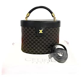 Céline-Celine Macadam Blazon 2way Leather Handbag-Black