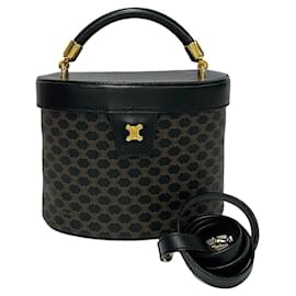 Céline-Celine Macadam Blazon 2way Leather Handbag-Black