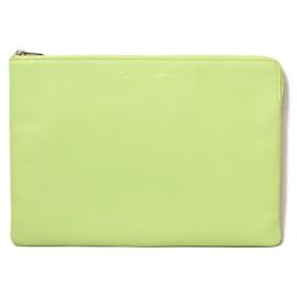 Céline-Celine Lambskin Clutch Bag/iPad Case Light Green-Green