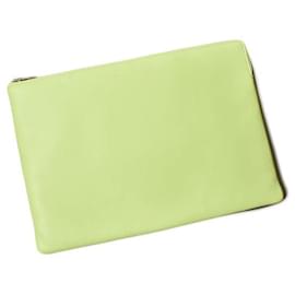 Céline-Celine Lambskin Clutch Bag/iPad Case Light Green-Green