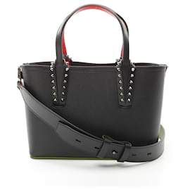 Christian Louboutin-Christian Louboutin Cabata Mini Leather Tote Bag-Black