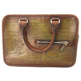 Borsa in pelle Scritto Berluti Anjou Gulliver Small Marrone