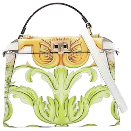 Fendi-Sac à main en cuir Mini Peekaboo Fendi Fendace-Blanc