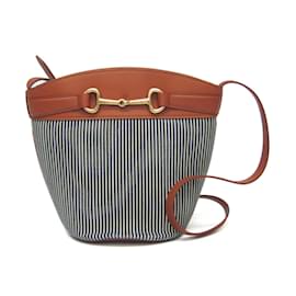 Céline-Celine Bucket 192072 Women's Shoulder Bag-Brown,Navy blue