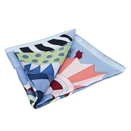 Hermès-Hermes Carre 90 CHEVAL DE FETE Women's Silk Scarf-Blue,Multiple colors