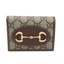 Gucci GG Supreme Horsebit 1955 Mini Wallet Brown Beige