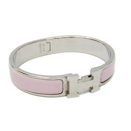 Hermès Pulseira de esmalte e metal Hermes Clic Clac H Prata Rosa