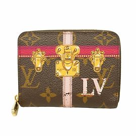 Louis Vuitton Monogram Summer Trunk Collection Zippy Purse Brown Pink