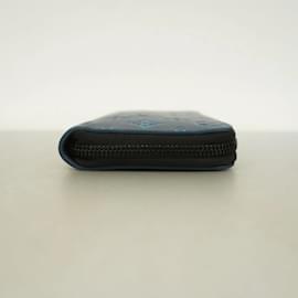 Louis Vuitton-Louis Vuitton Monogram Shadow Zippy Vertical Long Wallet-Blue,Navy blue
