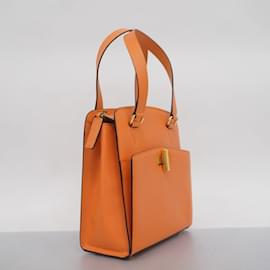 Céline-Celine Orange Leather Handbag-Orange