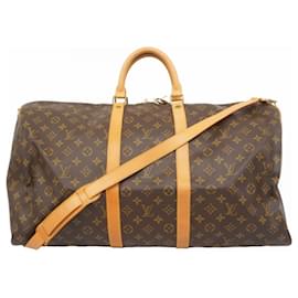 Louis Vuitton-Louis Vuitton Boston Bag Monogram Keepall Bandouliere 55-Brown
