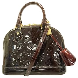 Louis Vuitton-Louis Vuitton Vernis Alma BB Handbag-Dark red