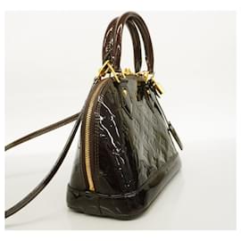 Louis Vuitton-Louis Vuitton Vernis Alma BB Handbag-Dark red