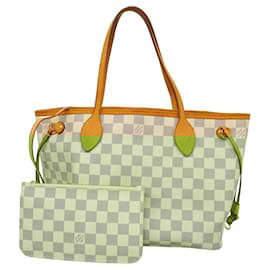 Louis Vuitton-Louis Vuitton Damier Azur Neverfull PM Tote Bag-White