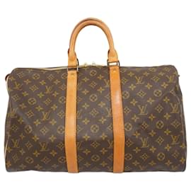 Louis Vuitton-Louis Vuitton Monogram Keepall 45 Boston Bag-Brown