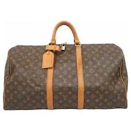 Louis Vuitton-Louis Vuitton Monogram Keepall 55 Boston Bag-Brown