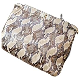 Fendi Grand Peekaboo Handtasche Python Hellbraun Hellbraun