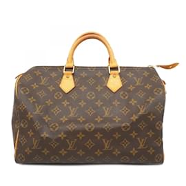 Louis Vuitton-Louis Vuitton Monogram Speedy 35 Handbag-Brown