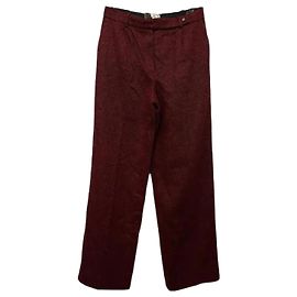 Céline Vintage cashmere straight leg pants in size 40 Dark red