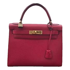 Hermès-Hermès Kelly 28 sellier en rouge H-Rouge