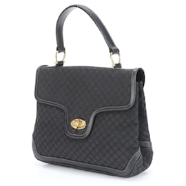 Céline-Celine Macadam Triomphe Canvas Flap Handbag-Black