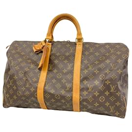 Louis Vuitton-Louis Vuitton Monogram Keepall 50 Boston Bag-Brown