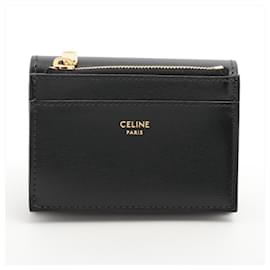 Céline-Celine Compact Tri-Fold Wallet-Black