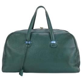 Hermès-Hermes Gallop 50 Leather Boston Bag-Green