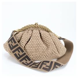 Fendi-Sac à main en crochet Fendi Shell-Marron clair