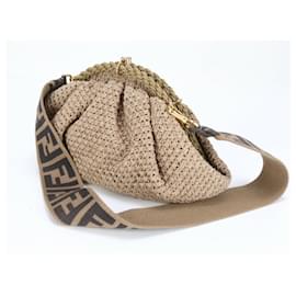 Fendi-Sac à main en crochet Fendi Shell-Marron clair