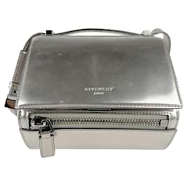 Givenchy-Givenchy Metallic Gray Leather Shoulder Bag-Metallic