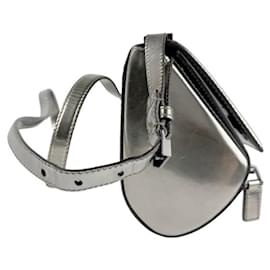 Givenchy-Givenchy Metallic Gray Leather Shoulder Bag-Metallic
