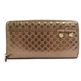 Gucci Bronze Leather Long Wallet Bronze