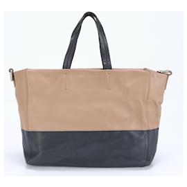 Céline-Celine Horizontal Cabas Leather Shoulder Bag-Black,Beige