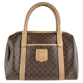 Céline-Celine Brown Handbag in Coated Canvas-Brown