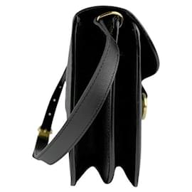 Christian Dior-Christian Dior Black Leather Shoulder Bag-Black