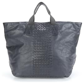 Bottega Veneta-Bottega Veneta Intrecciato Leather Shoulder Bag-Black