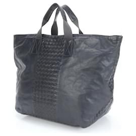 Bottega Veneta-Bottega Veneta Intrecciato Leather Shoulder Bag-Black