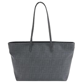 Fendi-Sac à épaule en cuir Zucca de Fendi-Marron
