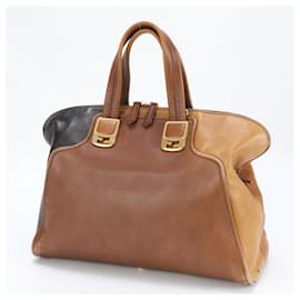Fendi-Sac à main en cuir Chameleon de Fendi-Marron